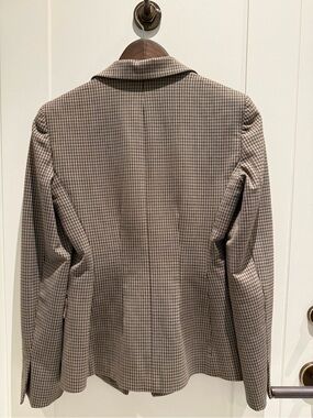 Theory Brown and Black Checked Blazer